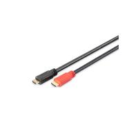 Digitus Câble HDMI 1.4 High Speed 10m avec Ethernet, UHD 4K/30Hz (3840x2160), Amplificateur Signal Intégré, Connecteurs Plaqué Or, AWG28