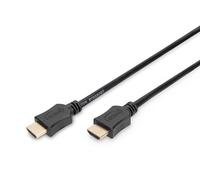 DIGITUS Câble HDMI - 3 m - UltraHD 4K 60 Hz - HDMI 2.0 - ARC, CEC | Canal Ethernet - Contacts plaqués or - Pour téléviseur, vidéoprojecteur, écran, consoles de jeux, PC - Noir