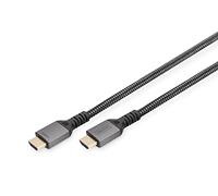 DIGITUS Câble HDMI - 3 m - UltraHD 8K 60 Hz - HDMI 2.1 - HDR, ARC, CEC | UHD 4K 120 Hz - Canal Ethernet - Gaine en nylon - Pour téléviseur, vidéoprojecteur, écran, consoles de jeux, PC - Noir