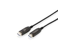 DIGITUS Câble HDMI à fibre optique - 100 m - UHD 8K 60 Hz, 4K 120 Hz - HDMI 2.1 - 48 Gbps - eARC, HDR, HDCP 2.2, CEC - Câble hybride AOC - contacts plaqués or - Noir