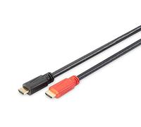 HDMI High Speed connection cable, type A, w/ amp. M/M, 15.0m, Full HD, gold, bl