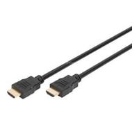 Digitus Câble HDMI AK-330107-010-S Haute Vitesse Ethernet 4K 3D Plaqué Or 1 m Noir