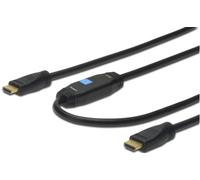 Digitus Câble HDMI High Speed avec amplificateur actif, 40 m, or, compatible Full HD/3D/4K/2K 60Hz, certifications CE