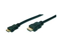 DIGITUS Câble HDMI - Mini-HDMI (Type-C) vers Type A - UD 4K - 2m - 3D - Compatible avec tablette, appareil photo, carte graphique, etc