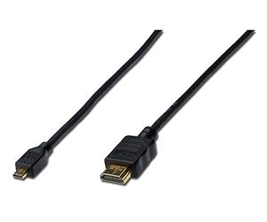 DIGITUS Câble HDMI type D vers type A - UD 4K - 1m - Ethernet, 3D, 2.0 - Compatible avec smartphone, tablette, appareil photo, etc