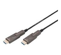 Digitus Câble HDMI fibre optique 20 m – HDMI 2.0 UHD 4K 60 Hz – connecteurs amovibles – noir