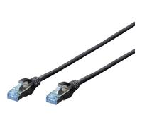 DIGITUS Câble LAN Cat 5e - 0,5m - CCA Câble Réseau Avec RJ45 - SF/UTP Blindé - Compatible Cat-6 & Cat-5 - Noir