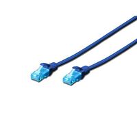 DIGITUS Câble LAN Cat 5e - 0,5m - CCA Câble Réseau Avec RJ45 - U/UTP Non Blindé - Compatible Cat-6 & Cat-5 - Bleu