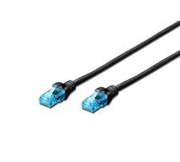 DIGITUS Câble LAN Cat 5e - 10m - Câble réseau CCA avec RJ45 - U/UTP Non blindé - Compatible Cat-6 & Cat-5 - Noir