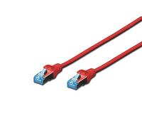 DIGITUS Câble LAN Cat 5e - 15m - Câble réseau CCA avec RJ45 - SF/UTP Blindé - Compatible Cat-6 & Cat-5 - Rouge