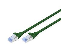 DIGITUS Câble LAN Cat 5e - 15m - CCA Câble Réseau Avec RJ45 - SF/UTP Blindé - Compatible Cat-6 & Cat-5 - Vert