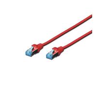DIGITUS Câble LAN Cat 5e - 2 m - Câble réseau CCA avec RJ45 - Blindé SF/UTP - Compatible avec Cat-6 & Cat-5 - Rouge