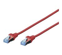 DIGITUS Câble LAN Cat 5e - 2m - Câble réseau CCA avec RJ45 - SF/UTP Blindé - Compatible Cat-6 & Cat-5 - Rouge