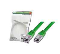DIGITUS Câble LAN Cat 5e - 5m - RJ45 Câble réseau - SF/UTP Blindé - Compatible Cat-6 & Cat-6A - Vert