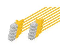 DIGITUS Câble LAN Cat 6 - 0.5m - 1 Gbit/s - 10 pièces - non blindé U-UTP - Slim AWG 32/7 - PoE+ - LSZH - 250 Mhz - RJ45 Câble réseau - Jaune