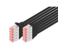 DIGITUS Câble LAN Cat 6-0,5m - 10 pièces - RJ45 Câble réseau - S/FTP Blindé - Compatible Cat 6A & Cat 7 - Noir