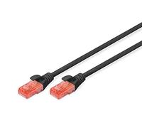 DIGITUS Câble LAN Cat 6-0,5m - RJ45 Câble réseau - UTP non blindé - Compatible Cat-6A & Cat-5e - Noir