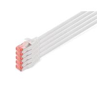 DIGITUS Câble LAN Cat 6-10m - 5 pièces - RJ45 Câble réseau - S/FTP Blindé - Compatible Cat 6A & Cat 7 - Blanc