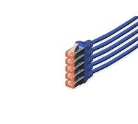 DIGITUS Câble LAN Cat 6-10m - 5 pièces - RJ45 Câble réseau - S/FTP Blindé - Compatible Cat 6A & Cat 7 - Bleu