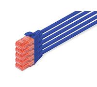 DIGITUS Câble LAN Cat 6-10m - 5 pièces - RJ45 Câble réseau - UTP Non Blindé - Compatible Cat-6A & Cat-5e - Bleu