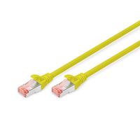 DIGITUS Câble LAN Cat 6-10m - RJ45 Câble réseau - S/FTP blindé - Compatible Cat 6A & Cat 7 - Jaune