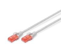 DIGITUS Câble LAN Cat 6 - 10m - RJ45 Câble réseau - UTP non blindé - Compatible Cat-6A & Cat-5e - Gris