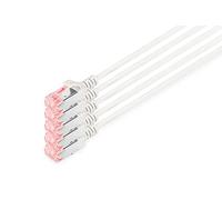 DIGITUS Câble LAN Cat 6-10m - Slim - 5 pièces - RJ45 Câble réseau - U/FTP Blindé - Compatible Cat-6A - Gris