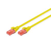 DIGITUS Câble LAN Cat 6-1m - Câble réseau CCA avec RJ45 - U/UTP non blindé - Compatible Cat-6A & Cat-5e - Jaune