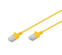 DIGITUS Câble LAN Cat 6 - 2,0 m - 1 Gbit/s - U-UTP - Version Slim AWG 32/7 - PoE+ - LSZH - Câble réseau RJ45 - Jaune