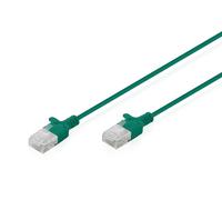 DIGITUS Câble LAN Cat 6 - 2,0 m - 1 Gbit/s - U-UTP - Version Slim AWG 32/7 - PoE+ - LSZH - Câble réseau RJ45 - Vert