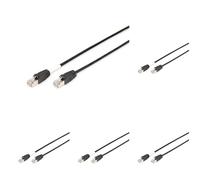 DIGITUS Câble LAN Cat 6-3m - Câble réseau extérieur - S/FTP blindé - PoE+ & RJ45 - Compatible Cat 6A - Noir (Lot de 5)