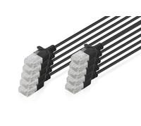 DIGITUS Câble LAN Cat 6 - 5.0m - 1 Gbit/s - 10 pièces - non blindé U-UTP - Slim AWG 32/7 - PoE+ - LSZH - 250 Mhz - RJ45 Câble réseau - Noir