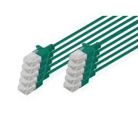 DIGITUS Câble LAN Cat 6 - 5.0m - 1 Gbit/s - 10 pièces - non blindé U-UTP - Slim AWG 32/7 - PoE+ - LSZH - 250 Mhz - RJ45 Câble réseau - Vert