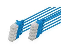 DIGITUS Câble LAN Cat 6 - 5.0m - 1 Gbit/s - 10 pièces - non blindé U-UTP - Slim AWG 32/7 - PoE+ - LSZH - 250 Mhz - RJ45 Câble réseau - Bleu
