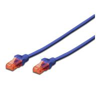 Digitus Câble réseau DK-1617-050/B-BU RJ45 Cat 6 U/UTP 5m ignifuge sans halogène Bleu