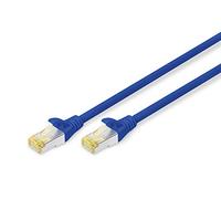 Digitus DK-1644-A-0025/B RJ45 Câble réseau, câble patch CAT 6a S/FTP 0.25 m bleu sans halogène, torsadé par paire, avec cliquet