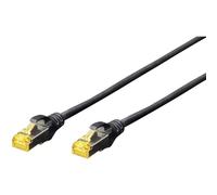 DIGITUS Câble LAN Cat 6A - 0,25m - RJ45 Câble réseau - S/FTP Blindé - Compatible Cat-6 & Cat-7 - Noir