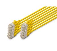DIGITUS Câble LAN Cat 6A - 0,5 m - 10 pièces - Slim - F/FTP - Jaune