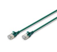 DIGITUS Câble LAN Cat 6A - 0,5 m - Version Slim AWG 32/7-10 Gbit/s - Câble réseau RJ45 - F/FTP - PoE+ - LSZH - Compatible avec Cat-7, Cat-6, Cat-5e - Vert