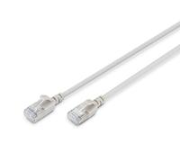 DIGITUS Câble LAN Cat 6A - 0,5 m - Version Slim AWG 32/7-10 Gbit/s - Câble réseau RJ45 - F/FTP - PoE+ - LSZH - Compatible avec Cat-7, Cat-6, Cat-5e - Gris