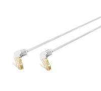 DIGITUS Câble LAN Cat 6A - 15m - Connecteur coudé à 90° - RJ45 Câble réseau - S/FTP Blindé - Gris