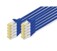 DIGITUS Câble LAN Cat 6A - 1m - 10 pièces - RJ45 Câble réseau - S/FTP Blindé - Compatible Cat-6 & Cat-7 - Bleu