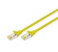 Digitus DK-1644-A-010/Y RJ45 Câble réseau, câble patch CAT 6a S/FTP 1.00 m jaune sans halogène, torsadé par paire, avec cliquet