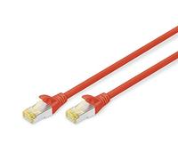 DIGITUS Câble LAN Cat 6A - 1m - RJ45 Câble réseau - S/FTP Blindé - Compatible Cat-6 & Cat-7 - Rouge