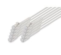 DIGITUS Câble LAN Cat 6A - 3 m - 10 pièces - 10 Gbps - connecteur flexible - version slim AWG 32-7 - câble réseau RJ45 - F-FTP - PoE+ - LSZH - compatible avec Cat7, Cat6, Cat5e - gris
