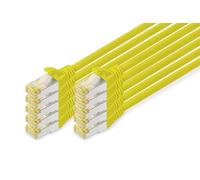 DIGITUS Câble LAN Cat 6A - 3m - 10 pièces - RJ45 Câble réseau - S/FTP Blindé - Compatible Cat-6 & Cat-7 - Jaune