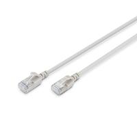 DIGITUS Câble LAN Cat 6A - 7 m - Version Slim AWG 32-7 - 10 Gbps - câble réseau RJ45 - F-FTP - PoE+ - LSZH - Compatible avec Cat7, Cat6, Cat5e - Gris