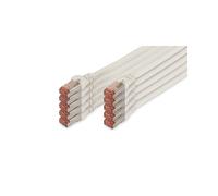 Digitus Câble Liaison CAT 6 S/FTP, 1m, Blanc, RJ45-RJ45, Cuivre, LSZH, AWG27/7, 250MHz, PoE+, Pack de 10