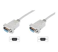 DIGITUS Câble Null Modem - D-Sub 9 à D-Sub 9 - Socket to Socket - Câble de connexion 1,8m - Beige