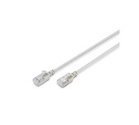 Digitus Câble Patch CAT 6A F/FTP Slim 2m, RJ45 Mâle-Mâle, Gris, AWG 32/7, LSZH, 500MHz, 10Gbit/s, PoE+, Diamètre 3.8mm, Contacts Or